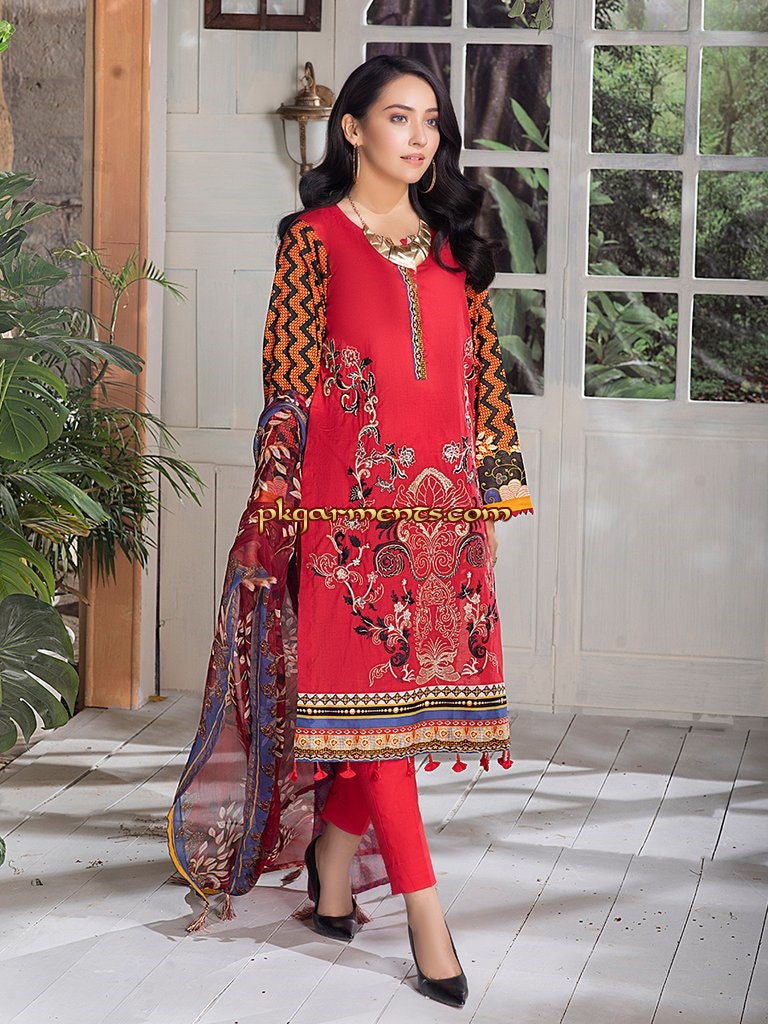 Eid Unstitched Eid Partywear Dress Pakistani Branded Designer Dress Embroidery Printed Salwar Kamij Dress Dailywear Lawn Suit Eid Collection
