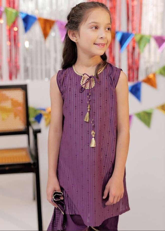 Eid Little Girls Dress With Dupatta Gharara – Printed Party Baby Girls Suits Eid Dress