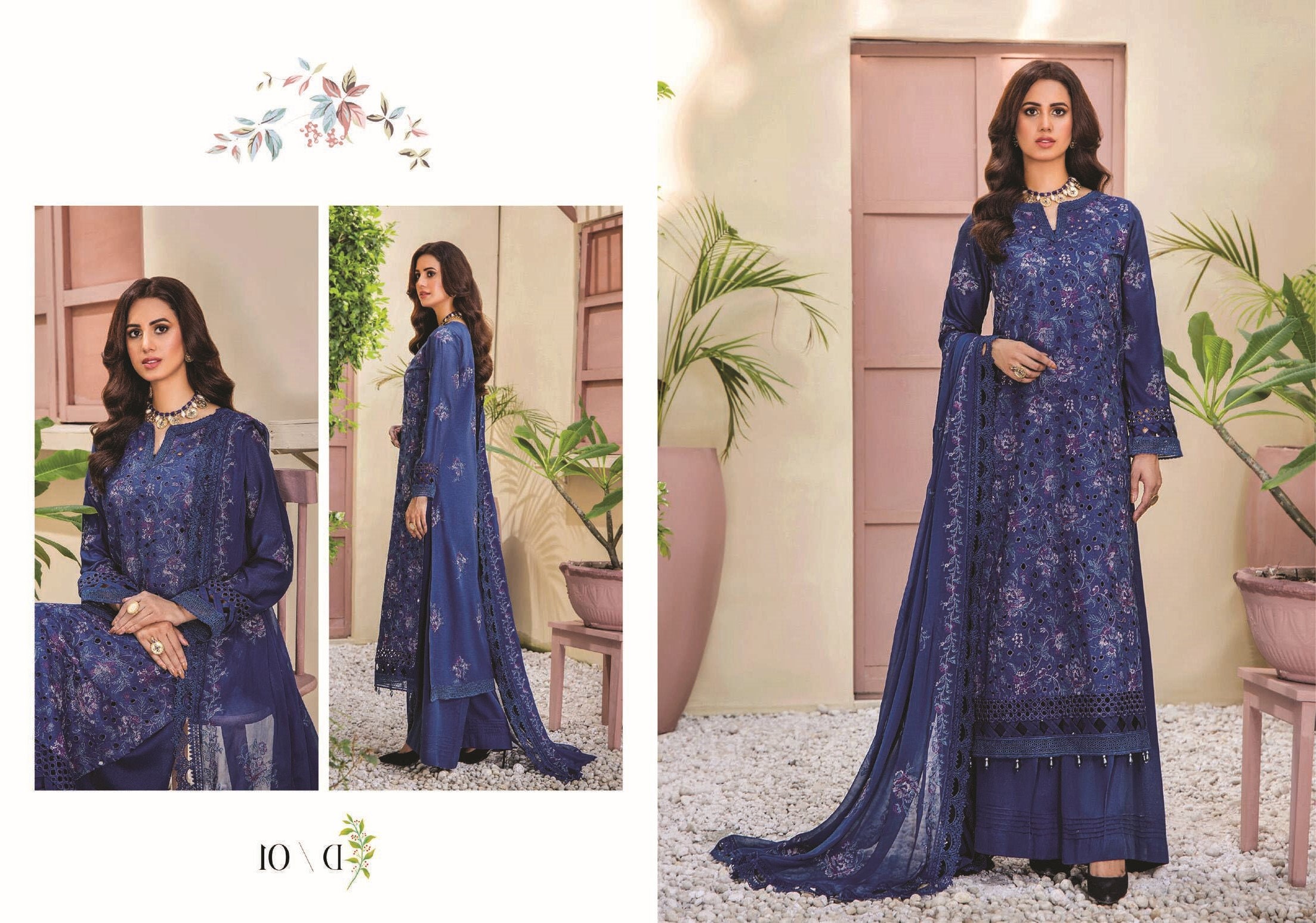 Eid Dress For Womens - Pakistani Embroidered Karandi Ramadan Partywear Festival Suits Salwar Kameez Suit In Medium & Large Size