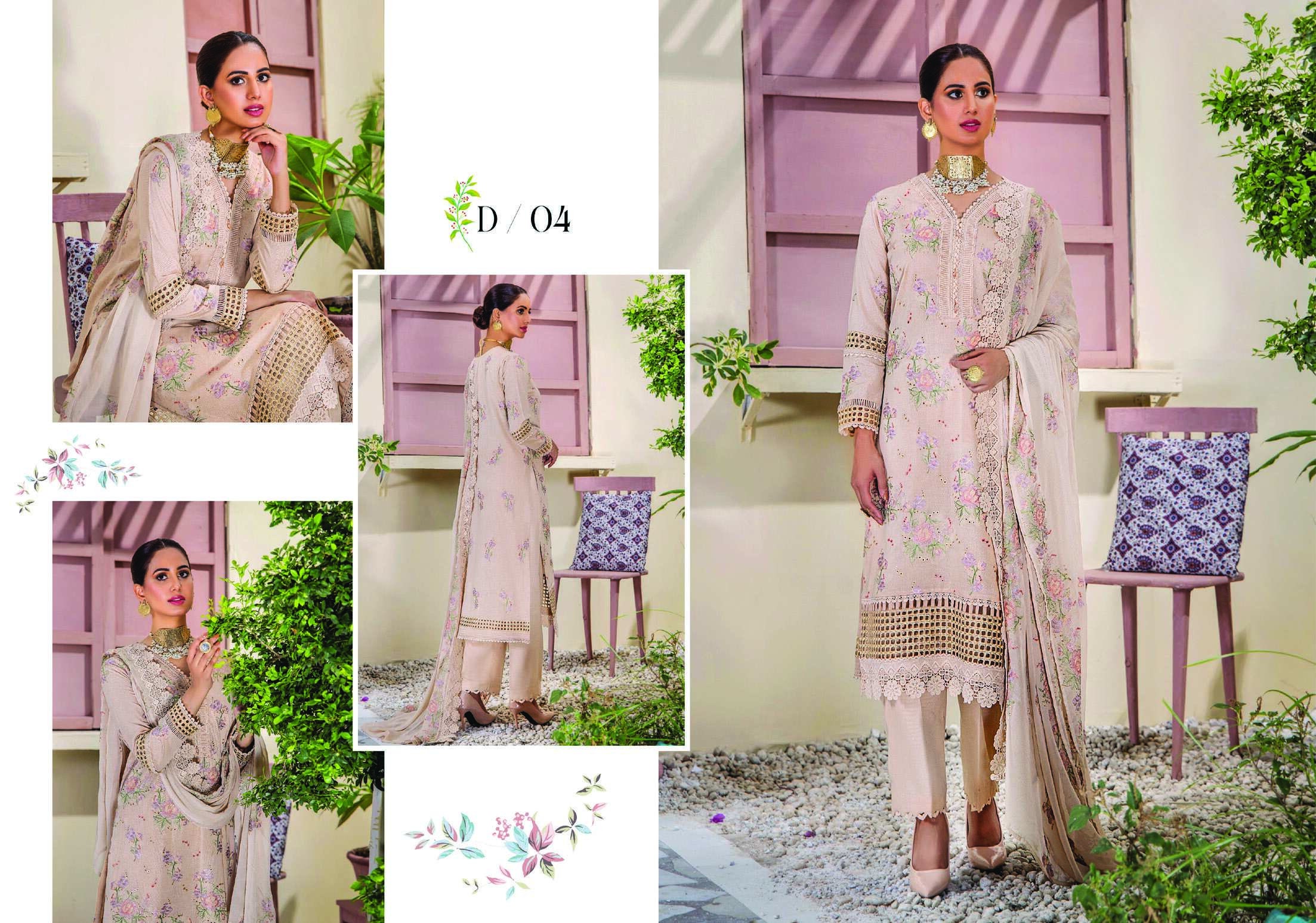 Eid Dress For Womens - Pakistani Embroidered Karandi Ramadan Partywear Festival Suits Salwar Kameez Suit In Medium & Large Size