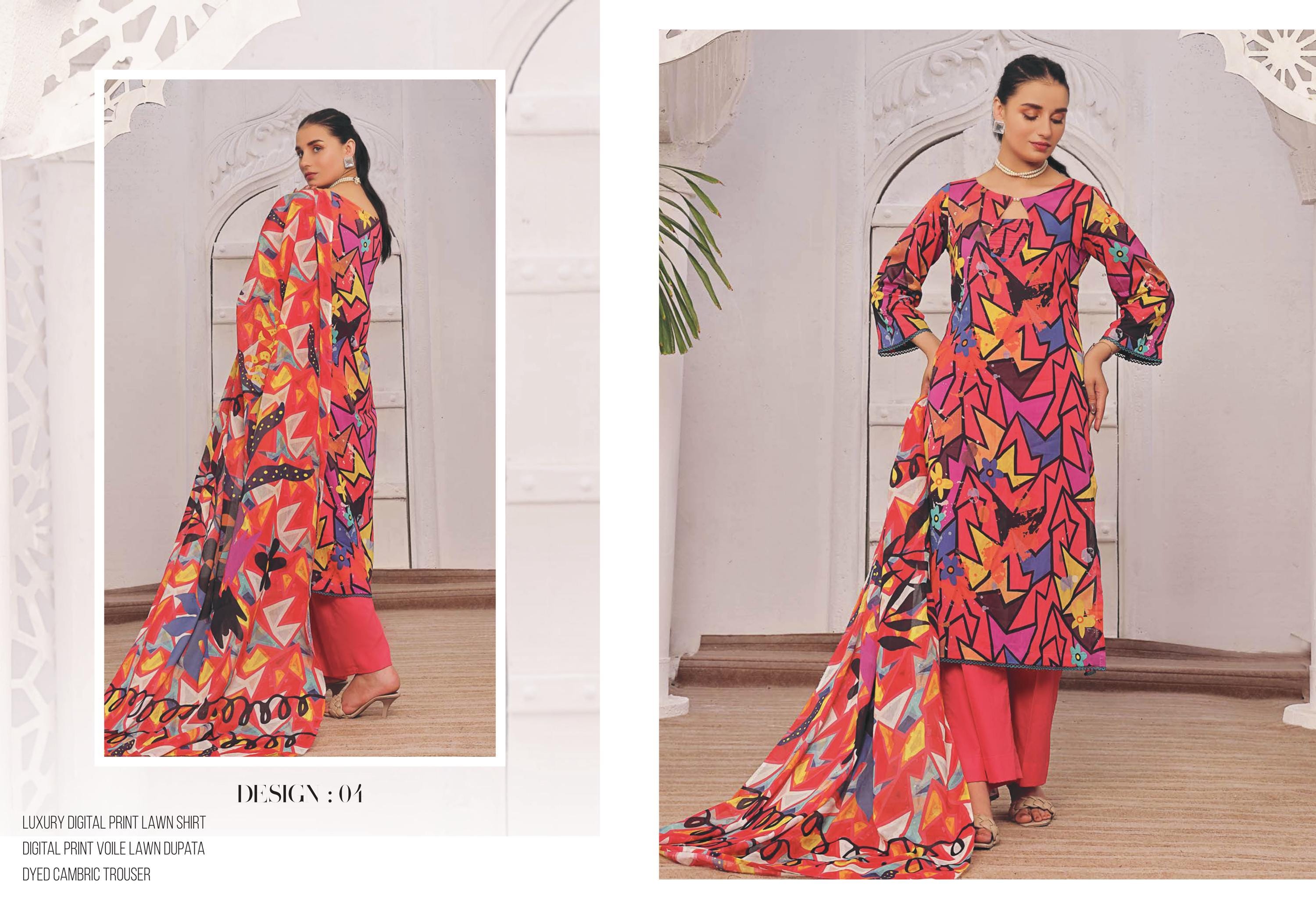 Eid Dress For Womens - Pakistani Embroidered Lawn Ramadan Partywear Festival Suits in Small Size