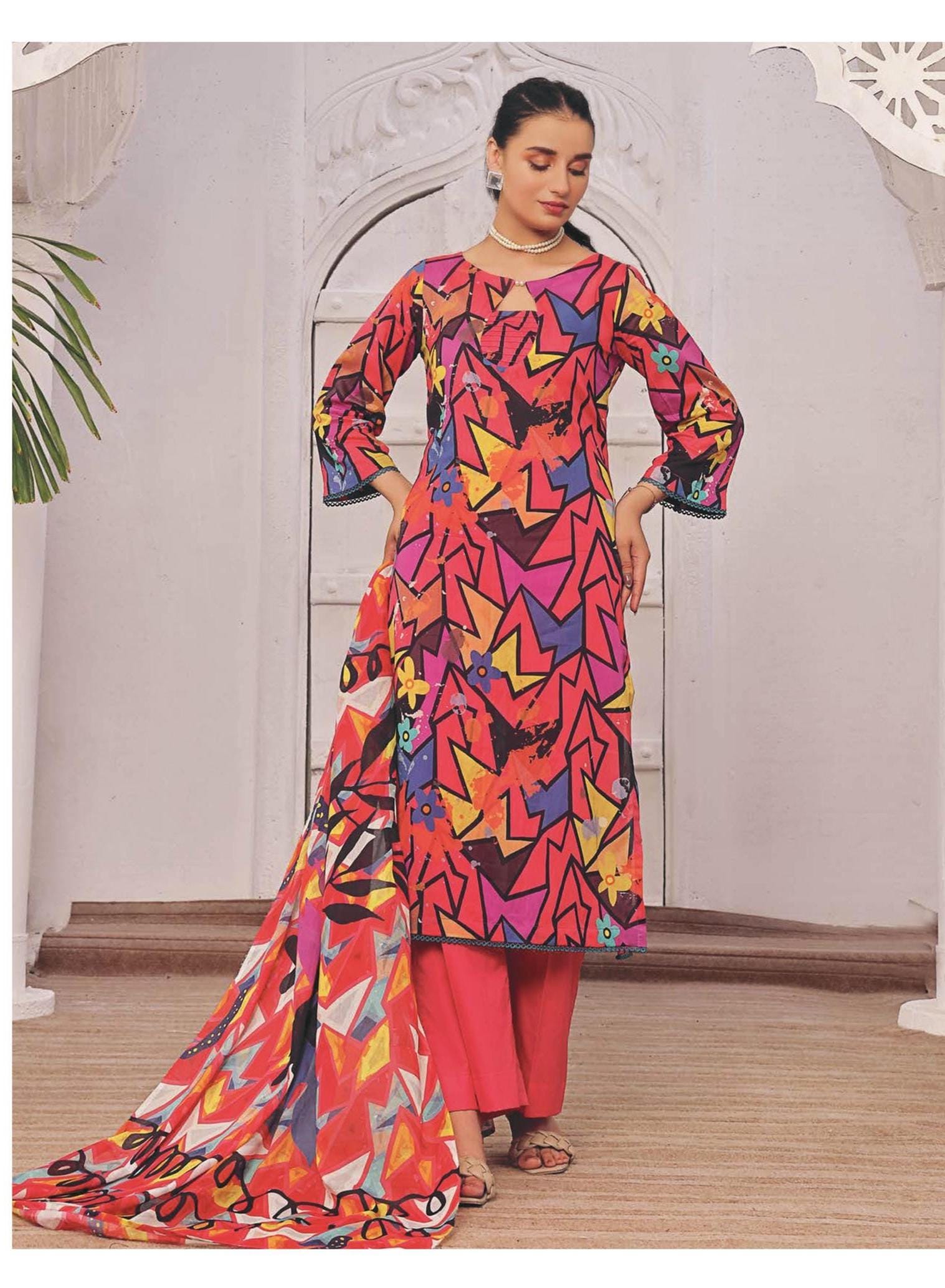 Eid Dress For Womens - Pakistani Embroidered Lawn Ramadan Partywear Festival Suits in Small Size