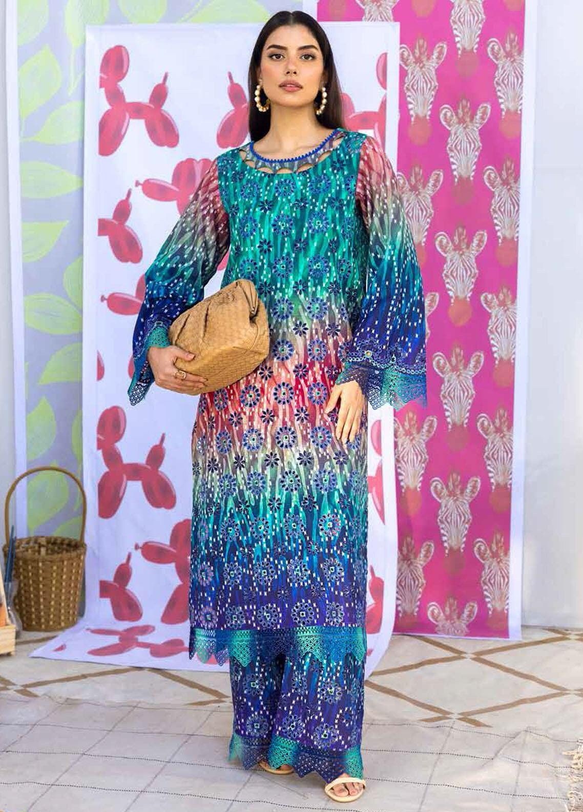 Eid Dress For Womens - Pakistani Embroidered Khaddar Ramadan Partywear Festival Suits Salwar Kameez Suit In Medium Size