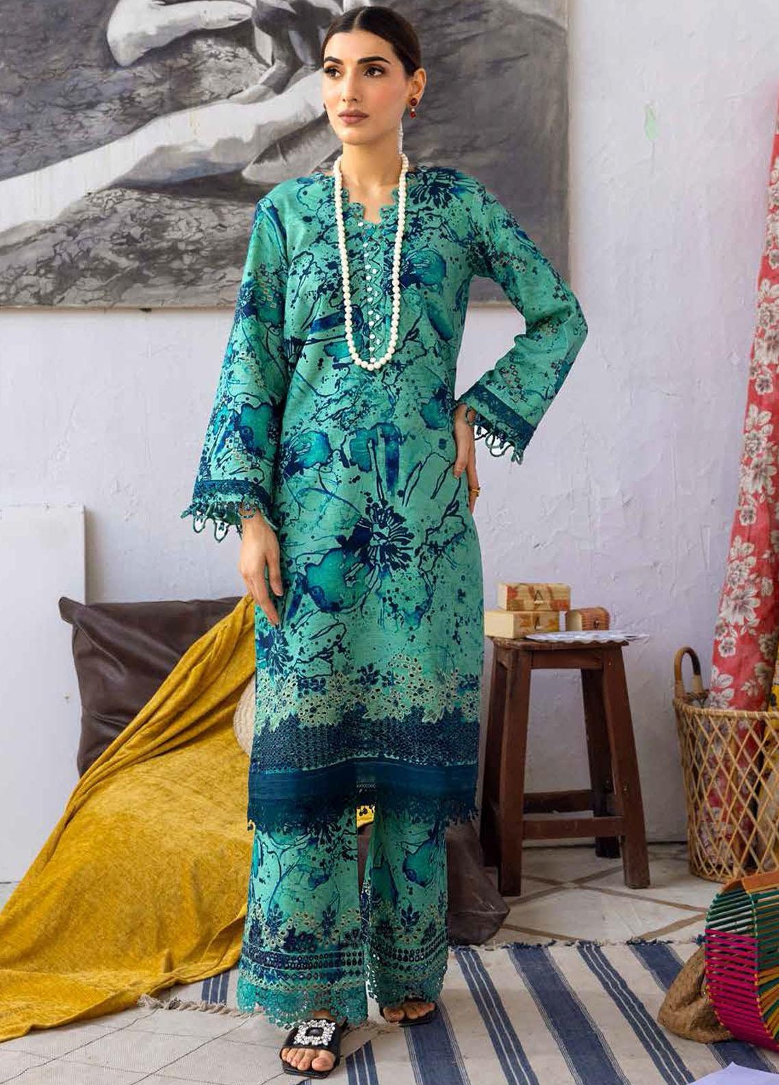 Eid Dress For Womens - Pakistani Embroidered Khaddar Ramadan Partywear Festival Suits Salwar Kameez Suit In Medium Size