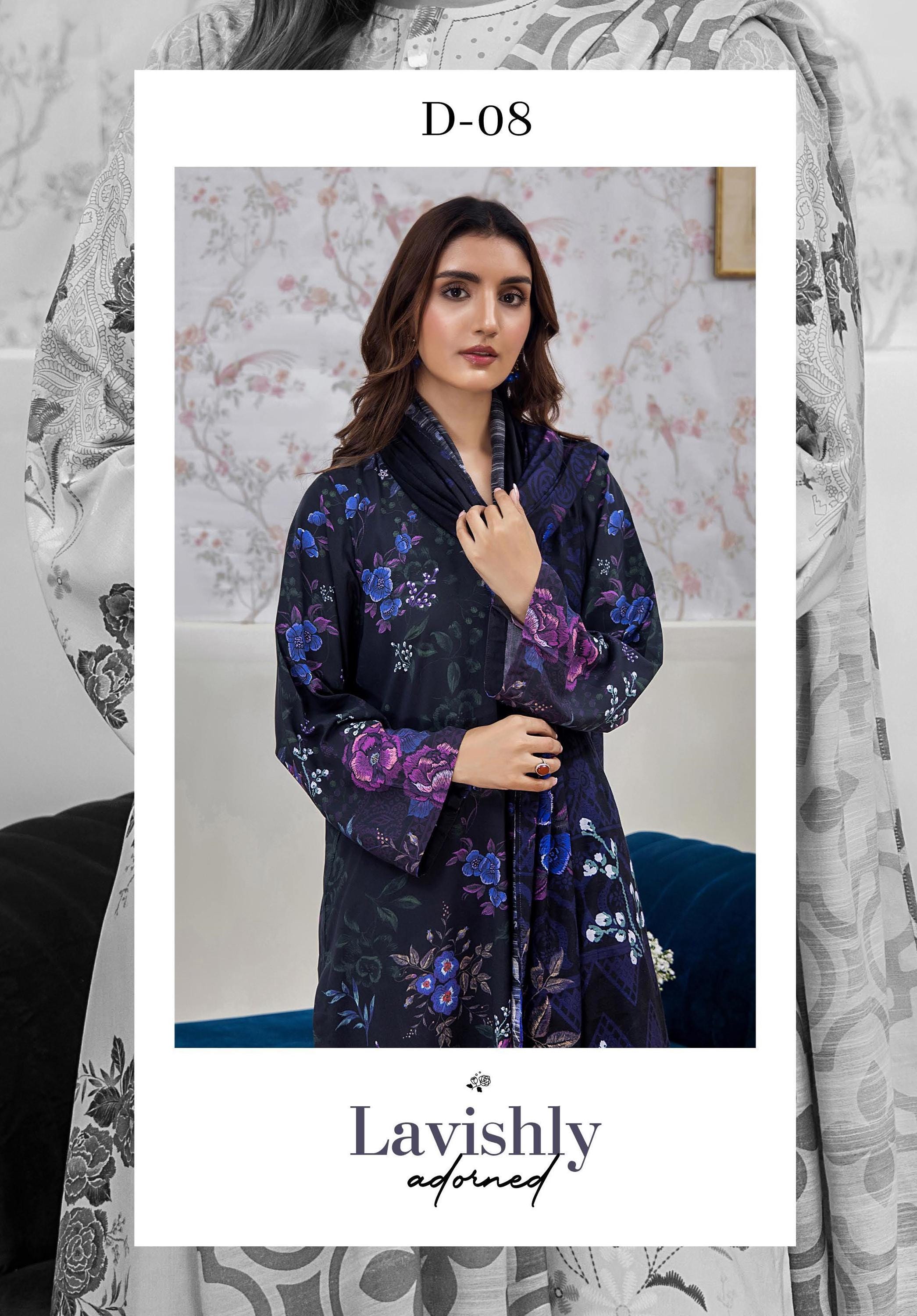 Eid Dress For Womens - Pakistani Embroidered Linen Ramadan Partywear Festival Suits In Medium & Large Size