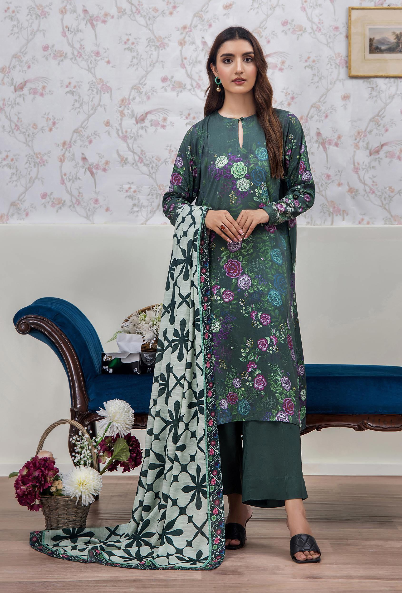 Eid Dress For Womens - Pakistani Embroidered Linen Ramadan Partywear Festival Suits In Medium & Large Size