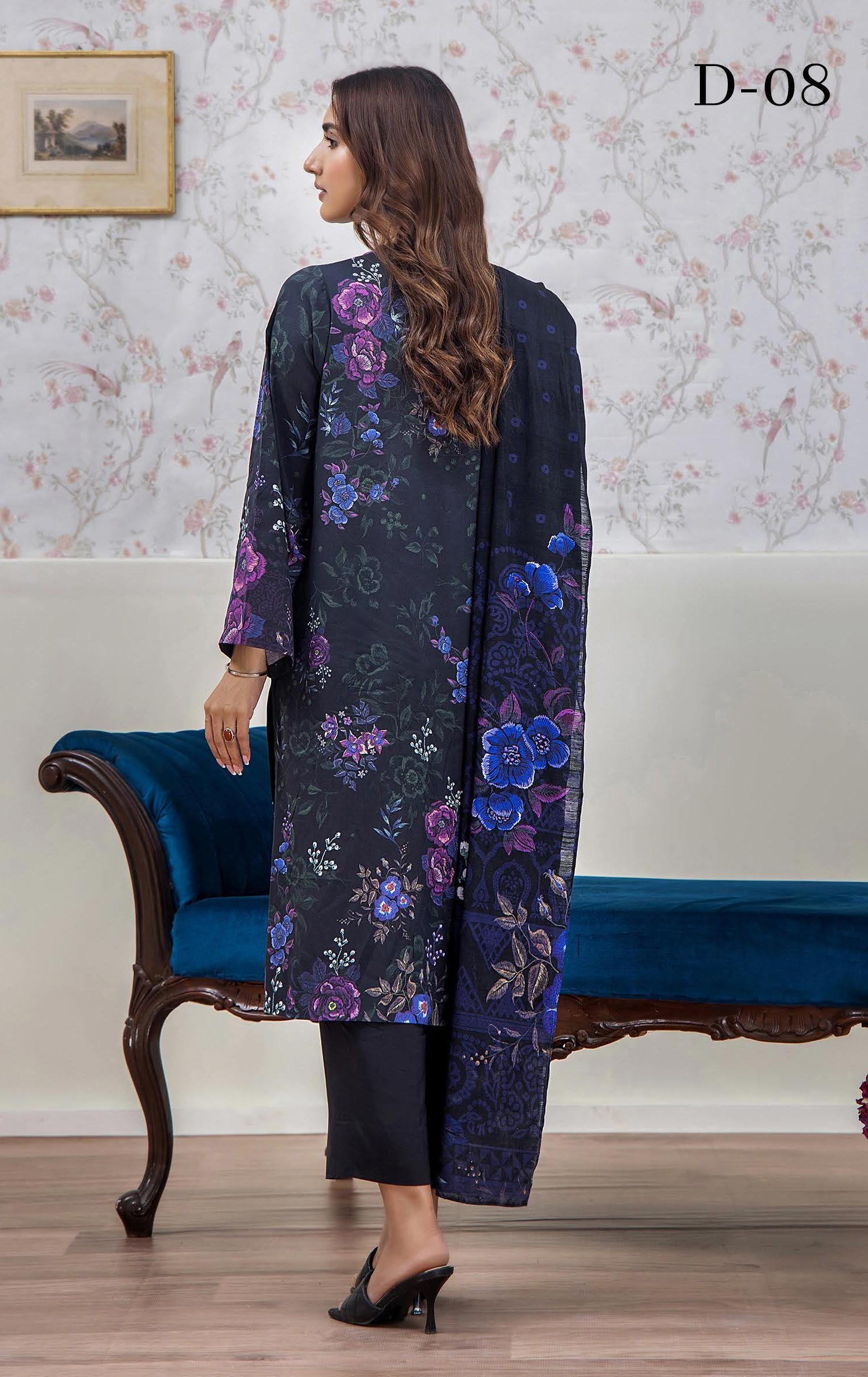 Eid Dress For Womens - Pakistani Embroidered Linen Ramadan Partywear Festival Suits In Medium & Large Size
