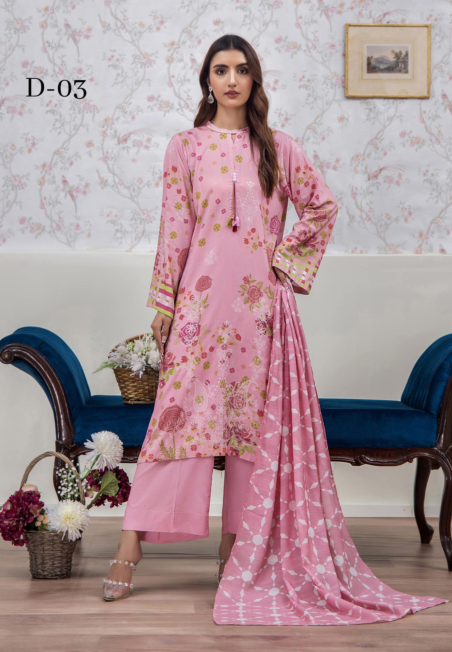 Eid Dress For Womens - Pakistani Embroidered Linen Ramadan Partywear Festival Suits In Medium & Large Size
