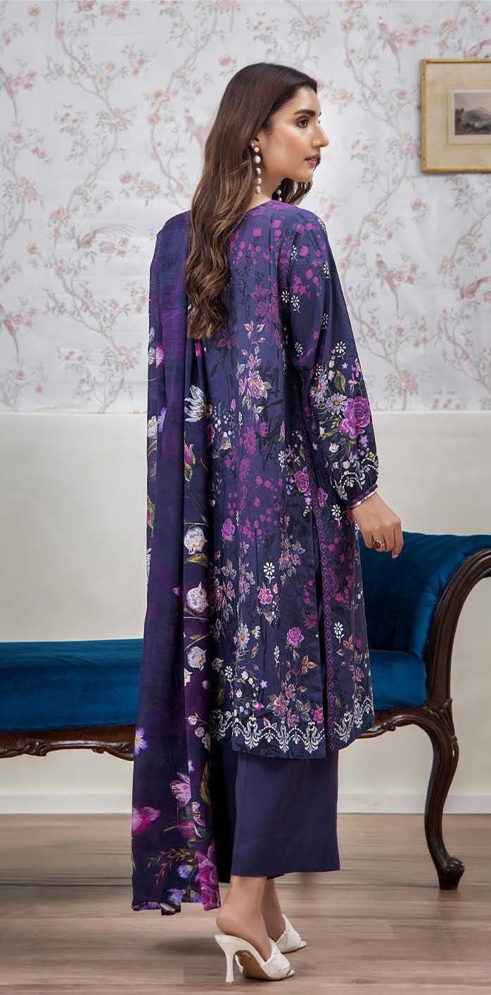 Eid Dress For Womens - Pakistani Embroidered Linen Ramadan Partywear Festival Suits In Medium & Large Size