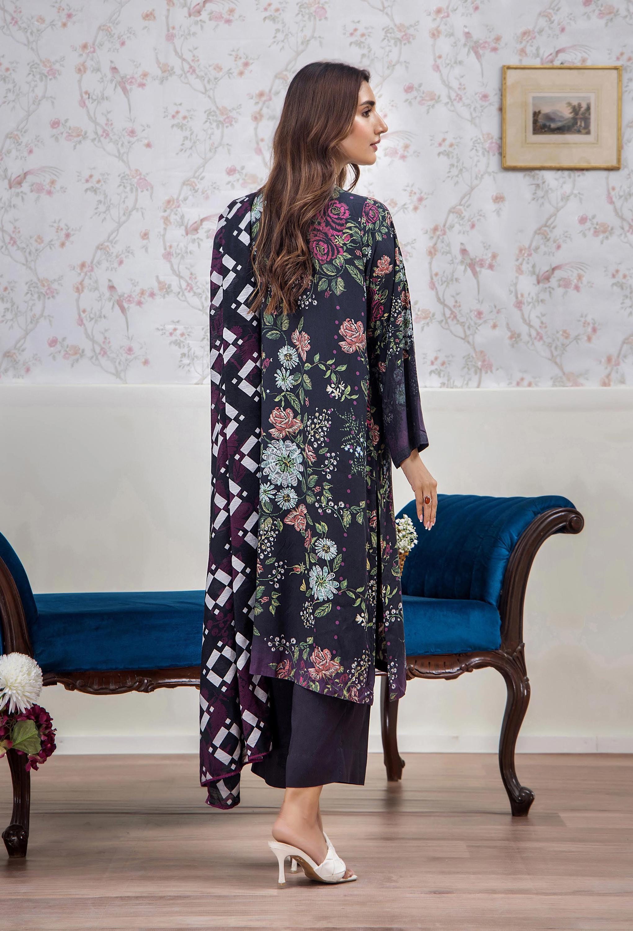 Eid Dress For Womens - Pakistani Embroidered Linen Ramadan Partywear Festival Suits In Medium & Large Size
