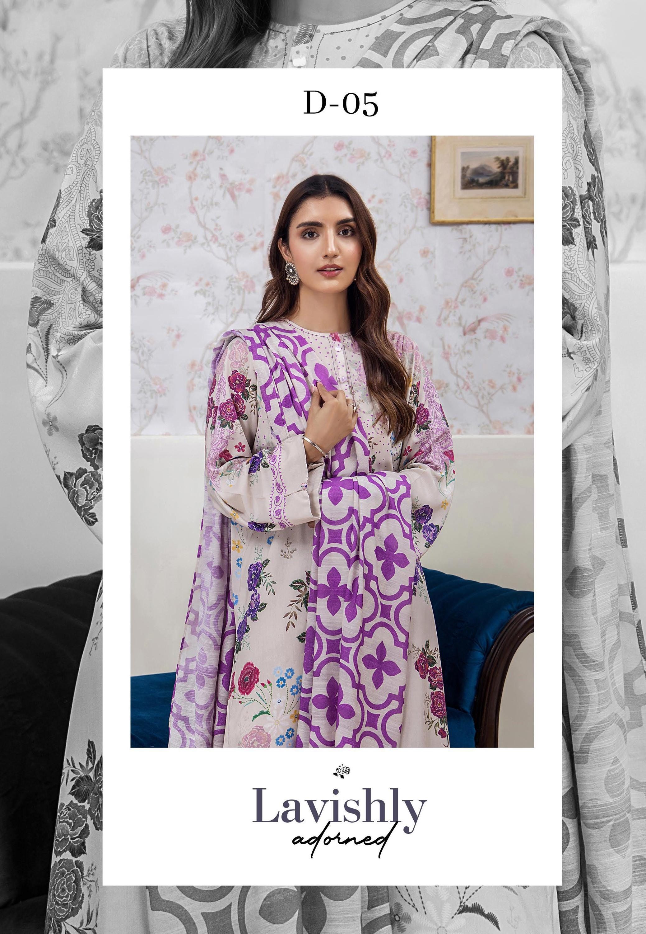 Eid Dress For Womens - Pakistani Embroidered Linen Ramadan Partywear Festival Suits In Medium & Large Size