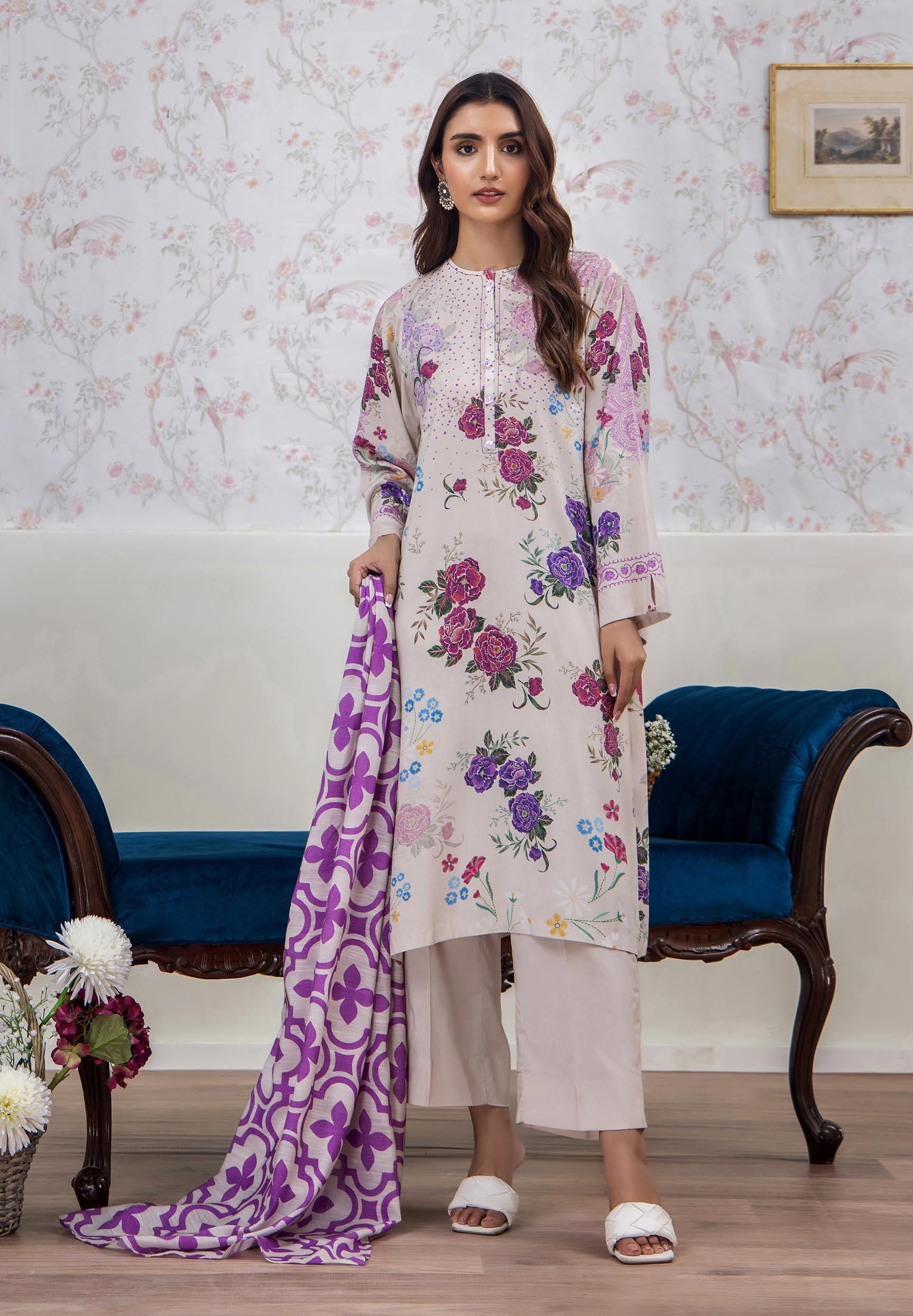 Eid Dress For Womens - Pakistani Embroidered Linen Ramadan Partywear Festival Suits In Medium & Large Size