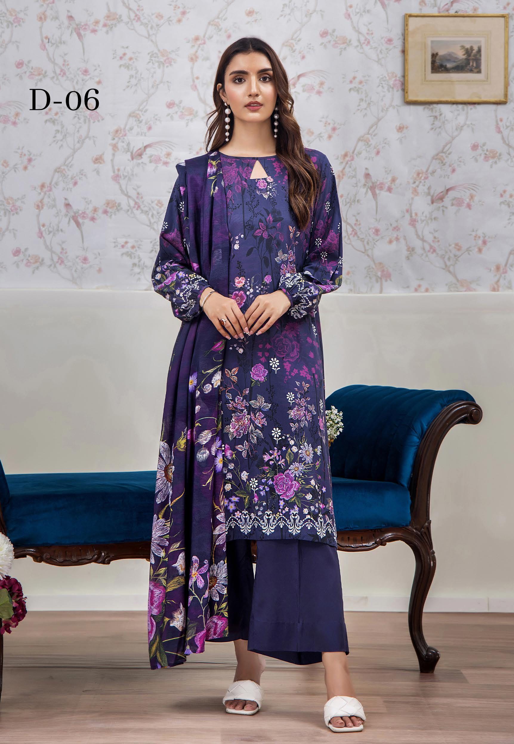 Eid Dress For Womens - Pakistani Embroidered Linen Ramadan Partywear Festival Suits In Medium & Large Size