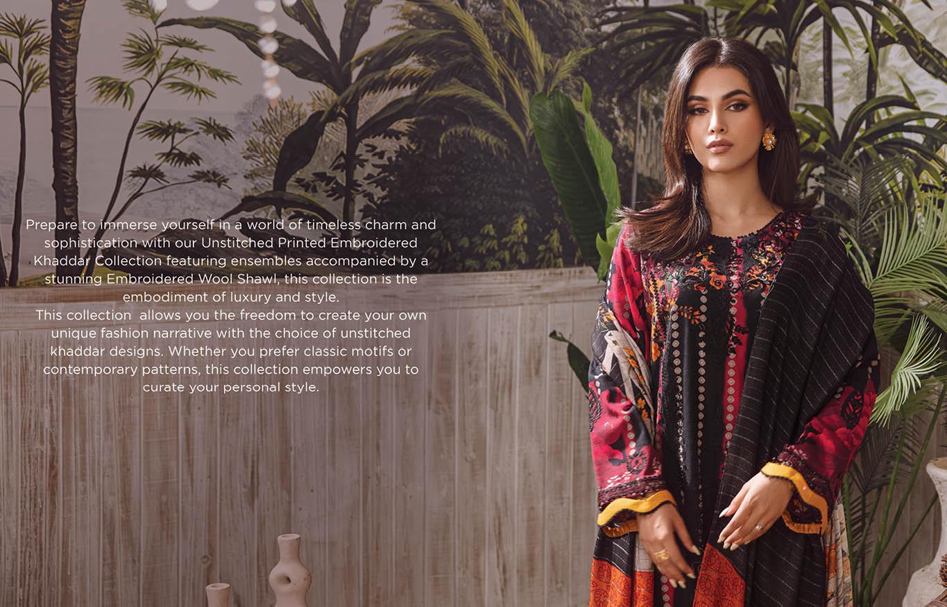 Eid Dress For Womens - Pakistani Embroidered Khaddar Ramadan Partywear Festival Suits Eid Salwar Kameez Suits in Large