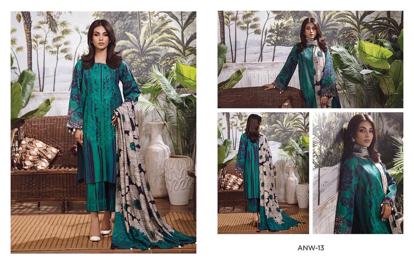 Eid Dress For Womens - Pakistani Embroidered Khaddar Ramadan Partywear Festival Suits Eid Salwar Kameez Suits in Large